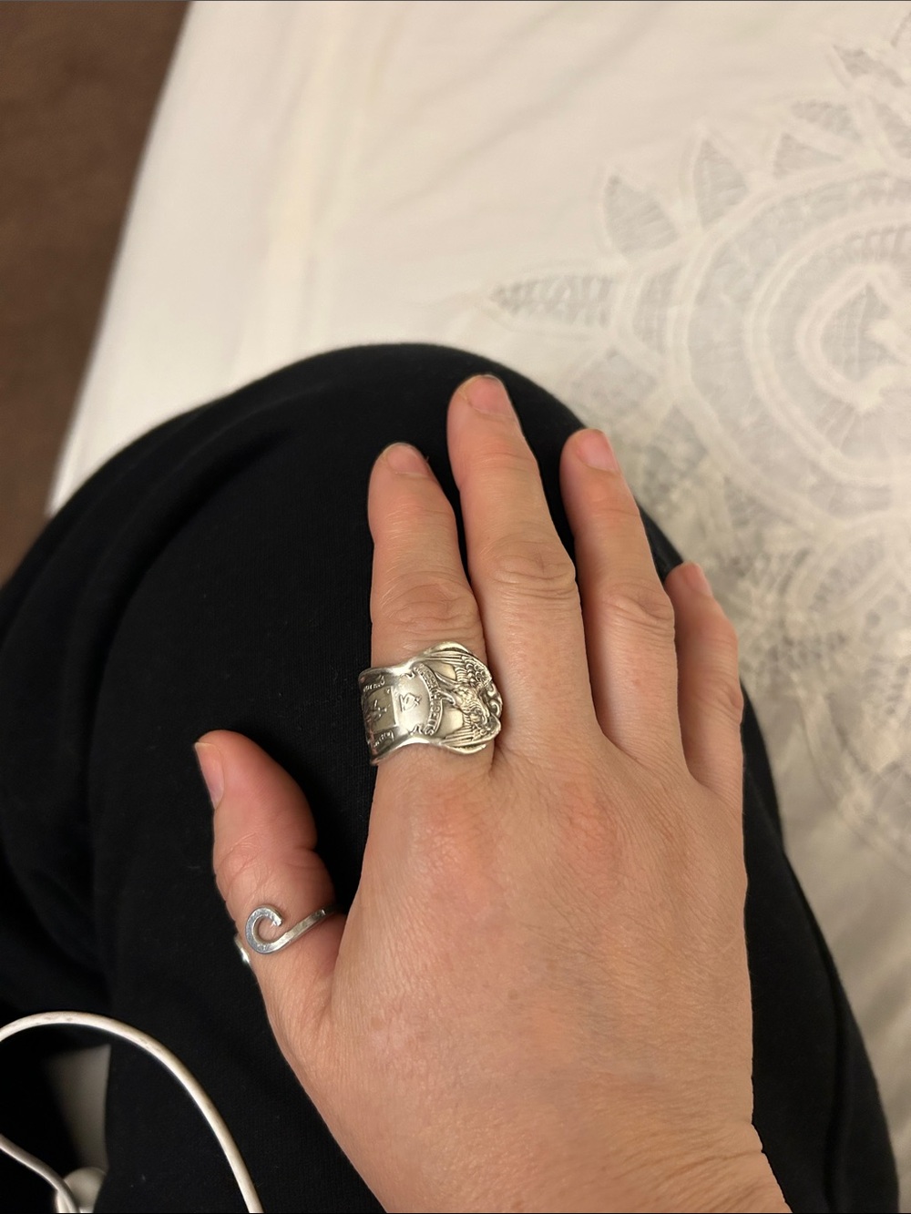 Eagle Spoon Ring Silver Plated